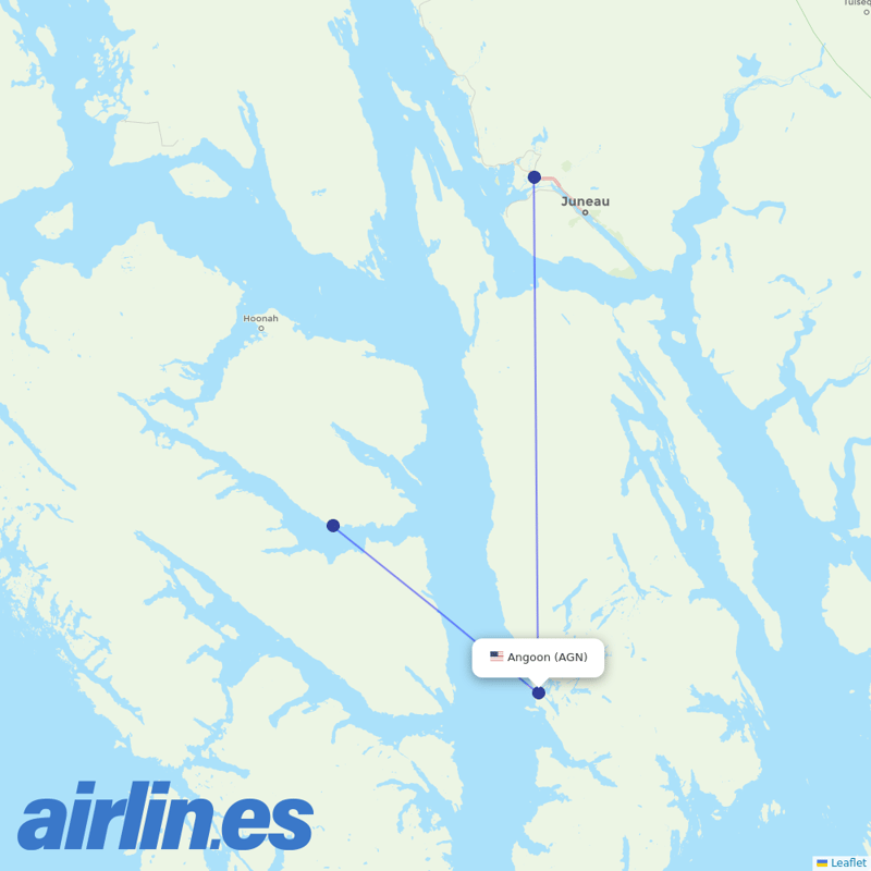 Alaska Seaplanes from Angoon destination map