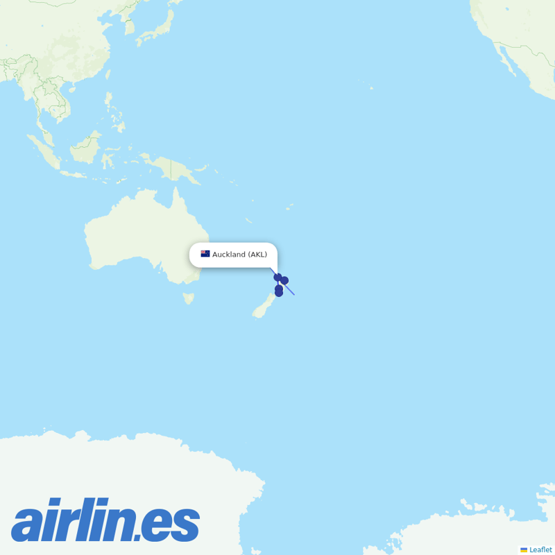 Air Chathams from Auckland International Airport destination map