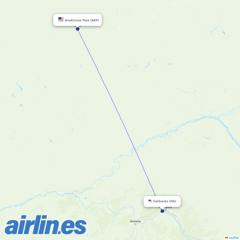 Astral Aviation from Anaktuvuk Pass Airport destination map