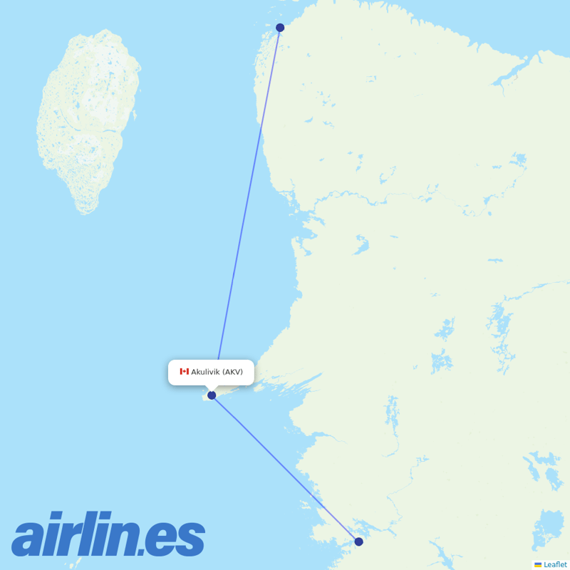 Air Inuit from Akulivik destination map