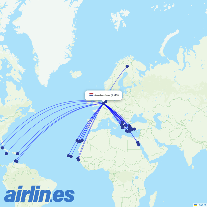 TUIfly Netherlands from Schiphol destination map