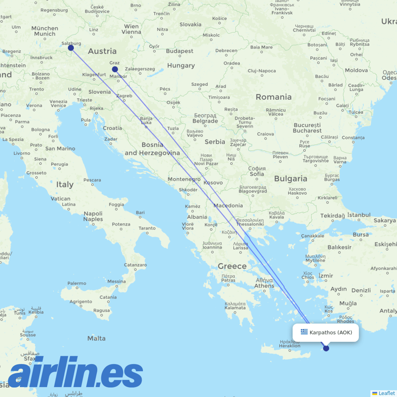 Eurowings from Karpathos destination map