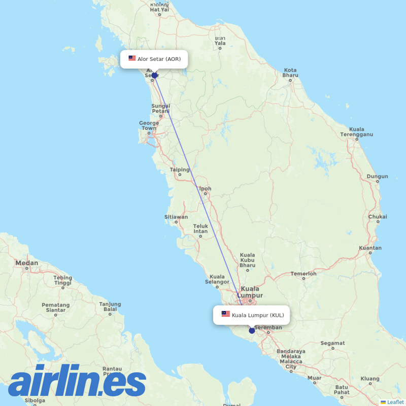 Malaysia Airlines from Sultan Abdul Halim destination map