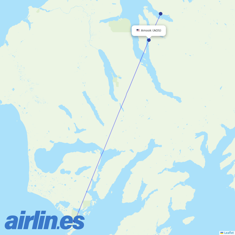 Island Air Service from Amook Bay Seaplane Base destination map
