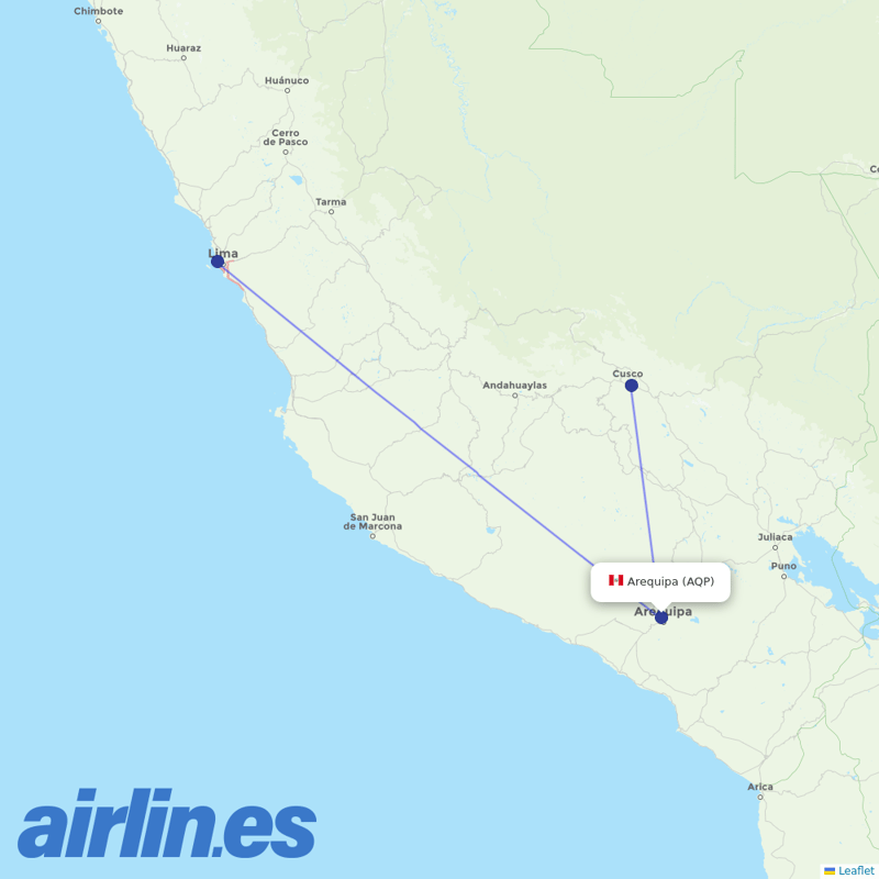 LATAM Airlines from Rodriguez Ballon destination map