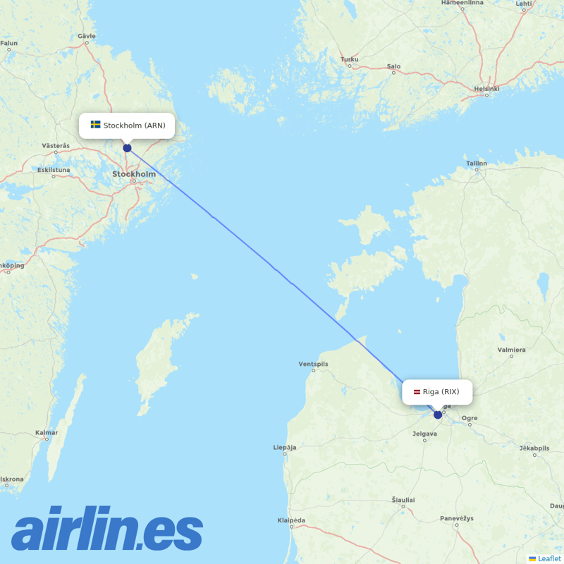 Air Baltic from Stockholm Arlanda Airport destination map