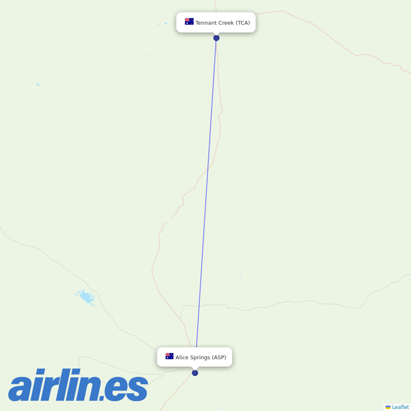 Airnorth from Alice Springs destination map