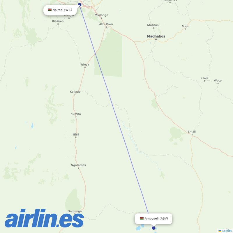 Safarilink from Amboseli destination map