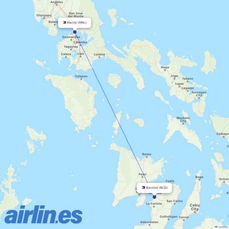 Philippines AirAsia from Silay International Airport destination map