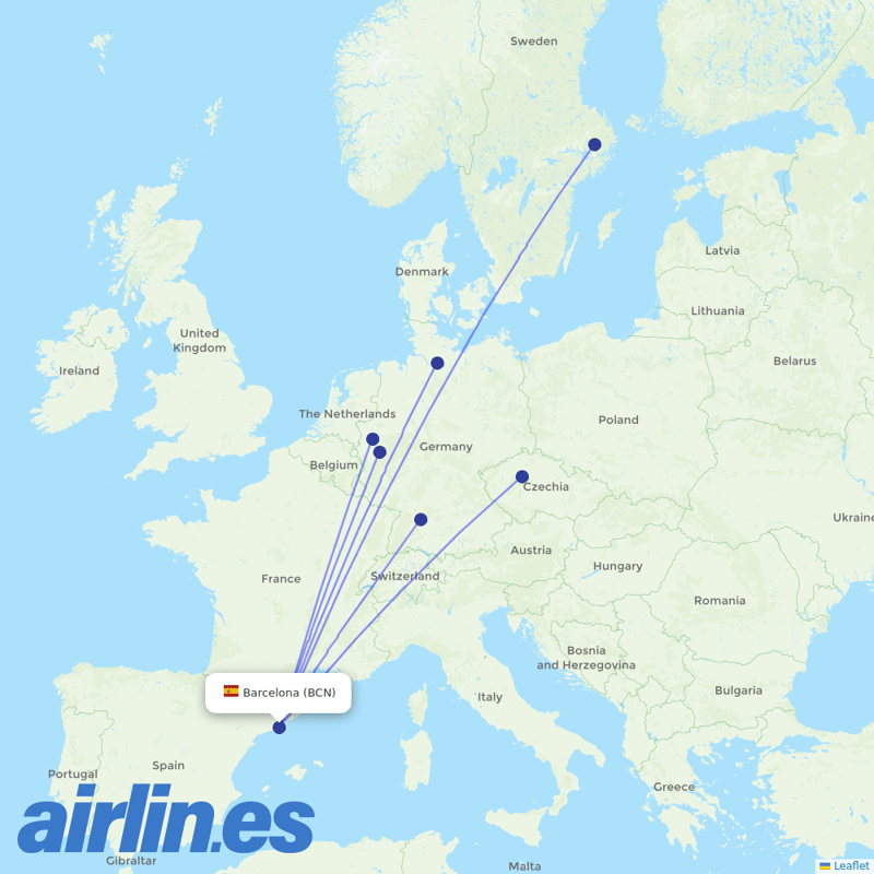 Eurowings from El Prat Airport destination map