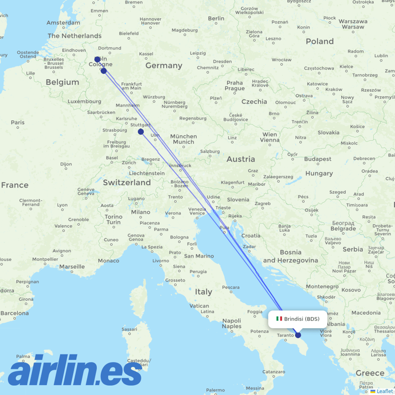 Eurowings from Casale destination map