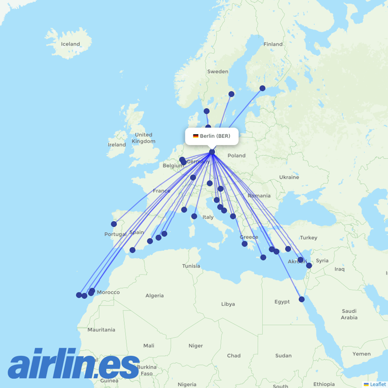 Eurowings from Berlin Brandenburg Airport destination map