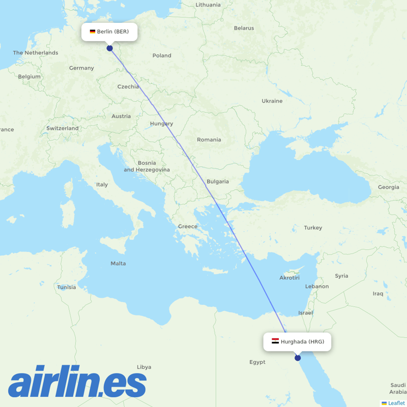 Swissair from Berlin Brandenburg Airport destination map