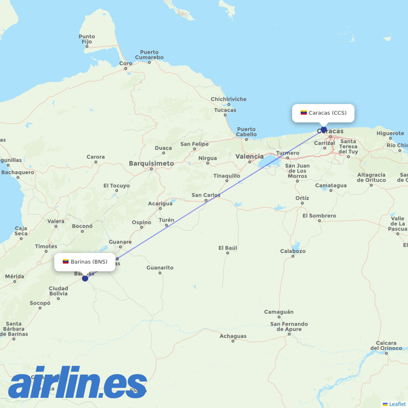 DHL Aviation EEMEA from Barinas destination map