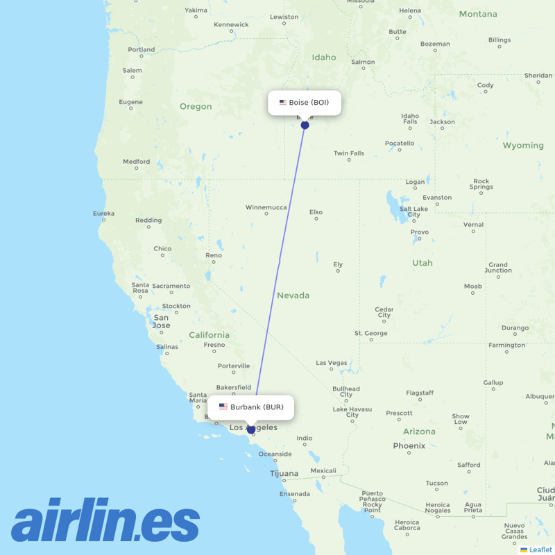 Xtra Airways from Boise Air Terminal destination map
