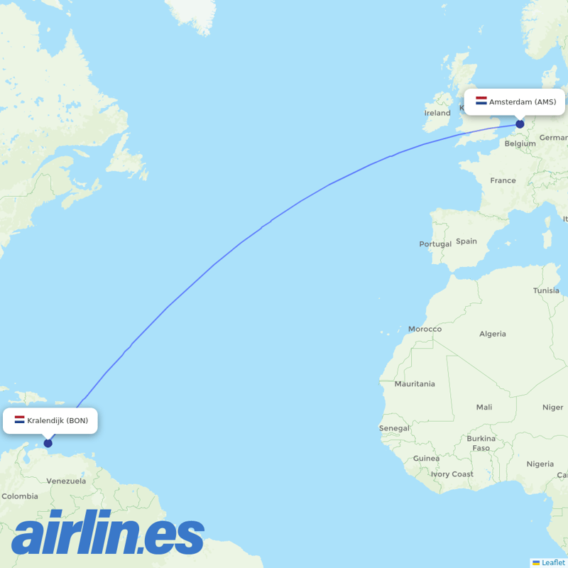 TUIfly Netherlands from Flamingo destination map
