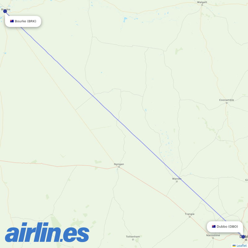 Air Link from Bourke destination map