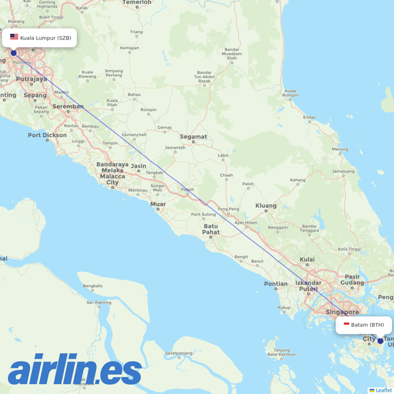 Batik Air Malaysia from Hang Nadim destination map