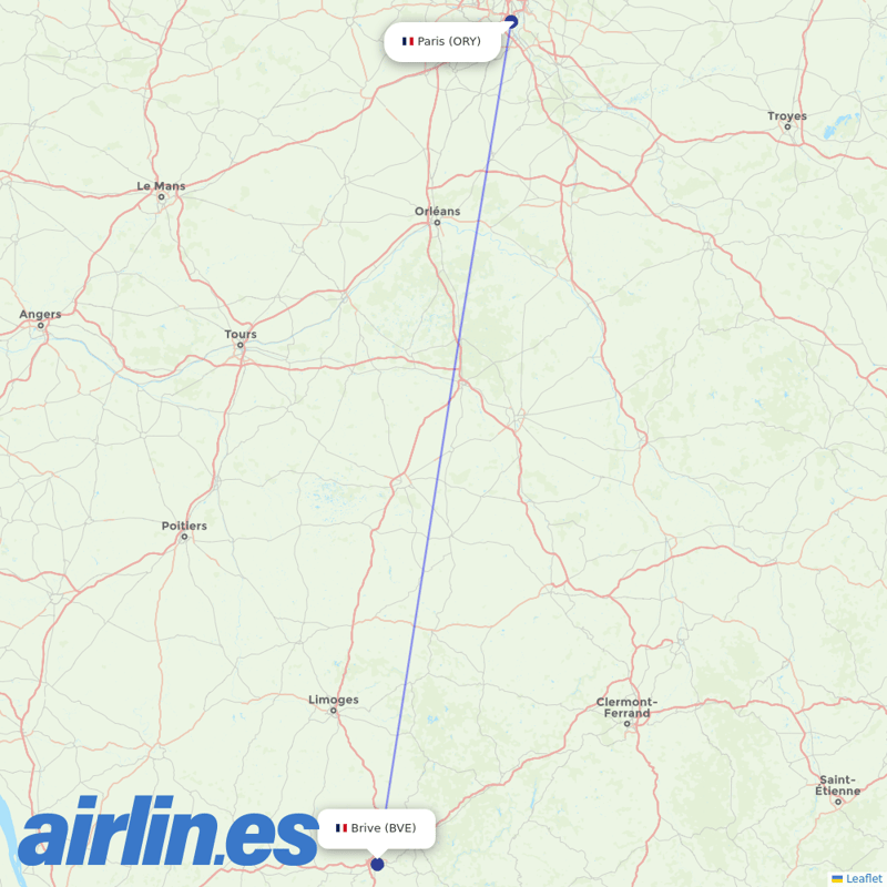 Flyest Lineas Aereas from Vallee de la Dordogne Airport destination map