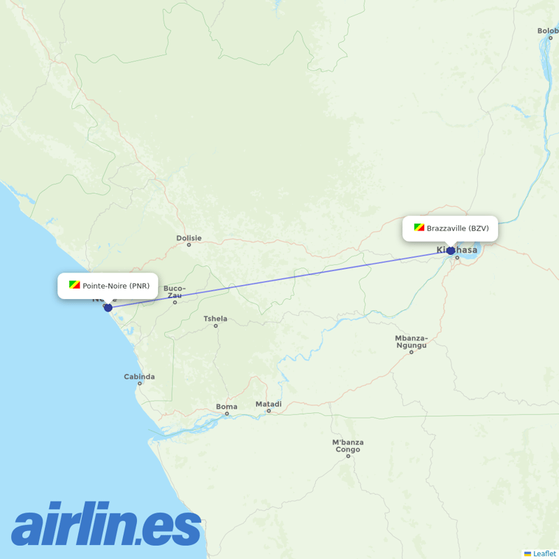 Ethiopian Airlines from Brazzaville Maya Maya destination map