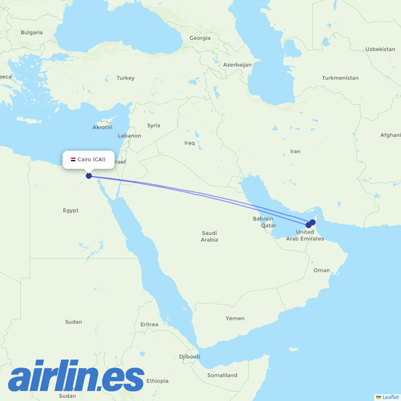 Air Arabia from Cairo International Airport destination map