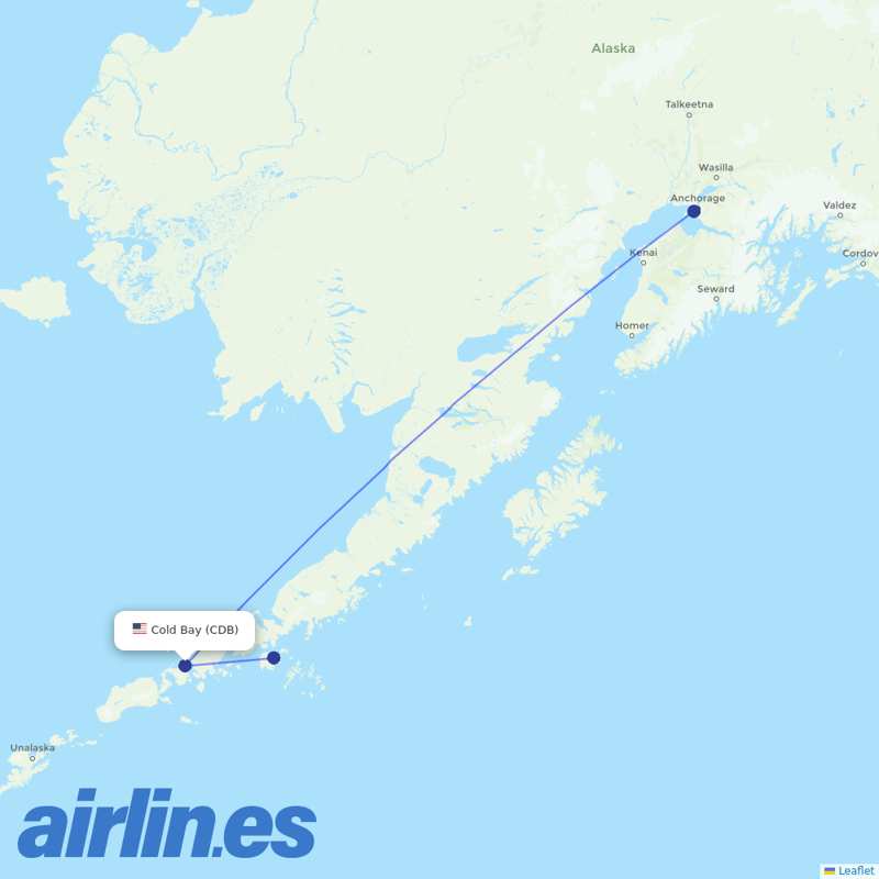 Ravn Alaska from Cold Bay destination map
