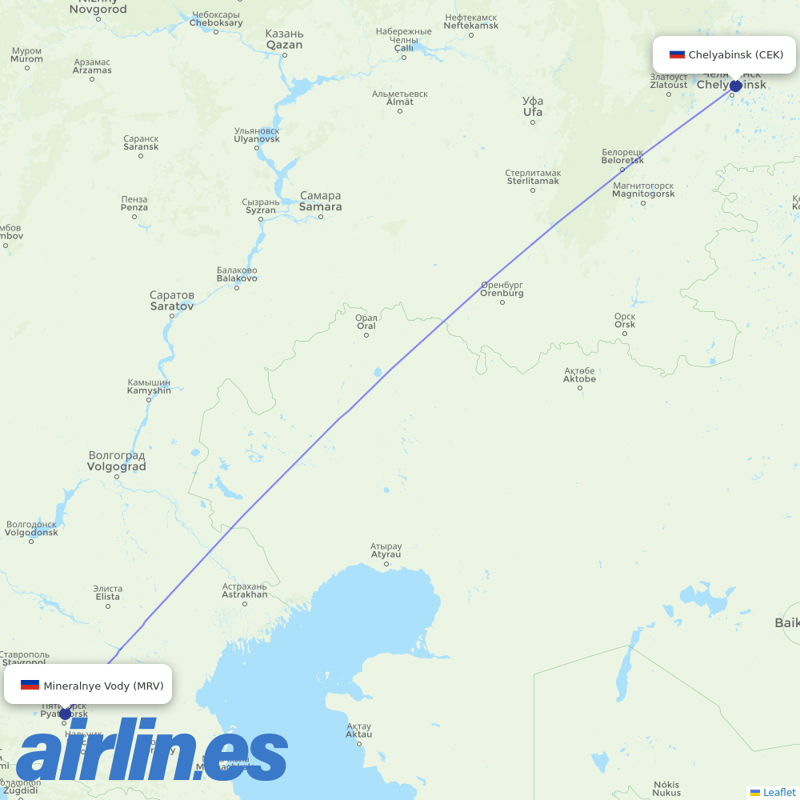 Azimuth Airlines from Balandino destination map