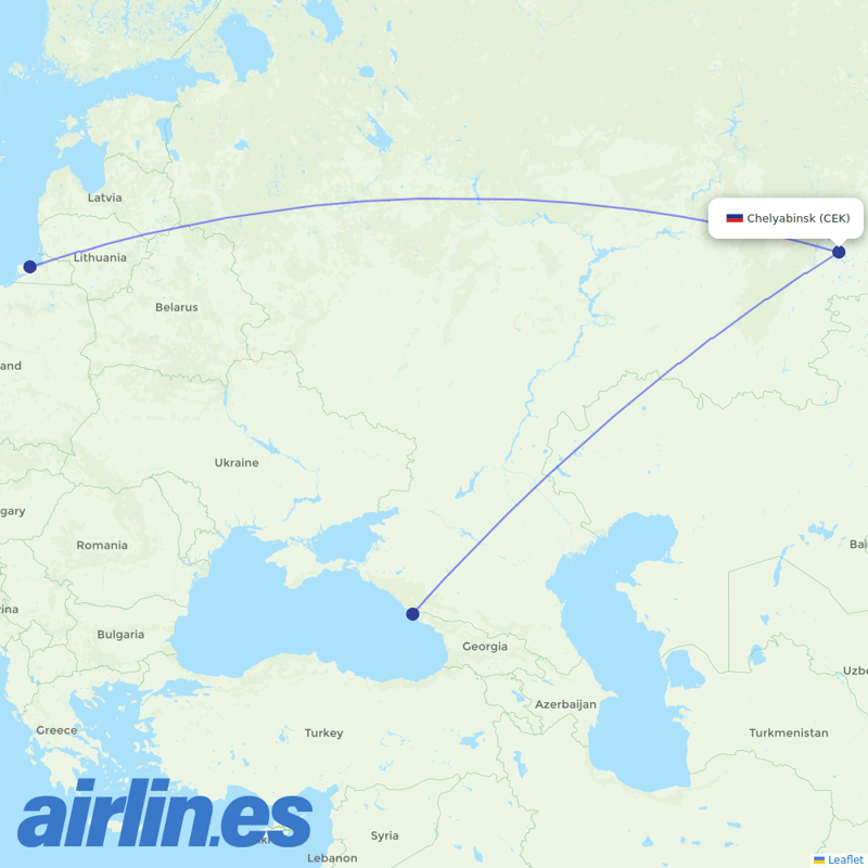 Nordwind Airlines from Balandino destination map