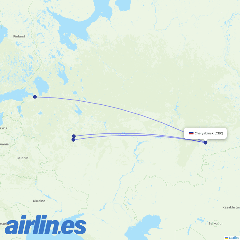 Aeroflot from Balandino destination map
