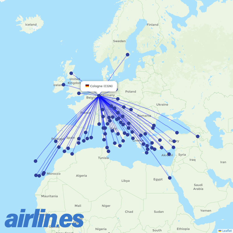 Eurowings from Cologne Bonn Airport destination map