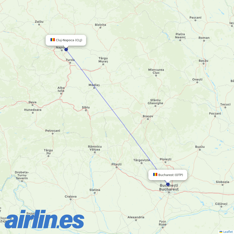 TAROM from Cluj International Airport destination map