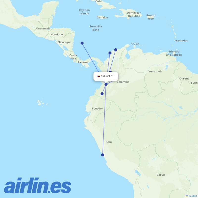 LATAM Airlines from Alfonso Bonilla Aragon International destination map