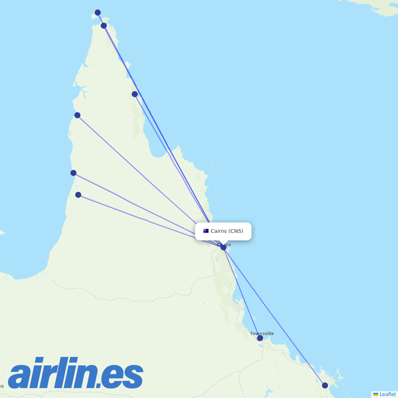 Skytrans Airlines from Cairns International destination map