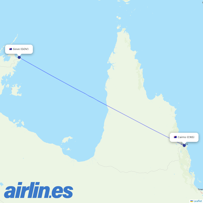 Airnorth from Cairns International destination map