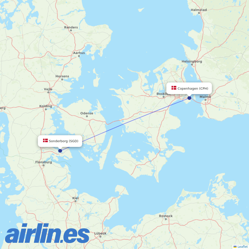 Air Alsie from Copenhagen Airport destination map