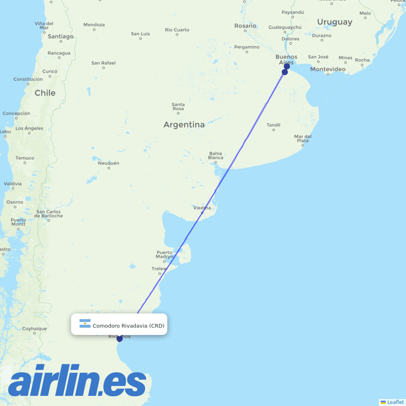 Felix Airways from Comodoro Rivadavia destination map