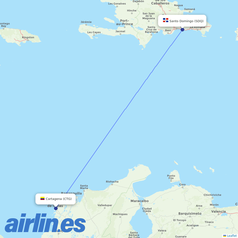 Asian Air from Rafael Nunez destination map