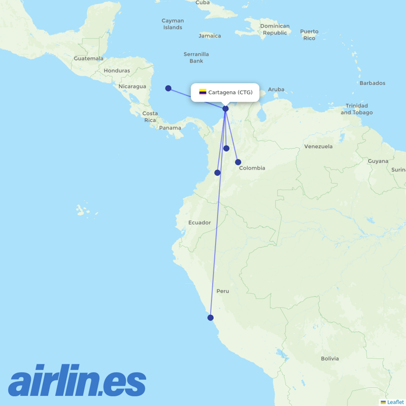 LATAM Airlines from Rafael Nunez destination map
