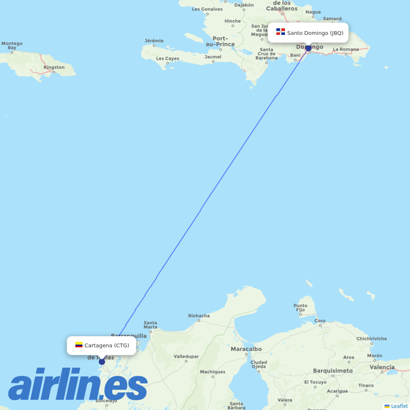 Alliance Air from Rafael Nunez destination map