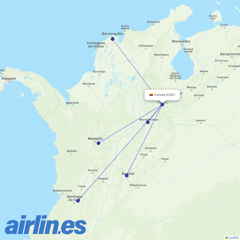 AVIANCA from Camilo Daza International Airport destination map