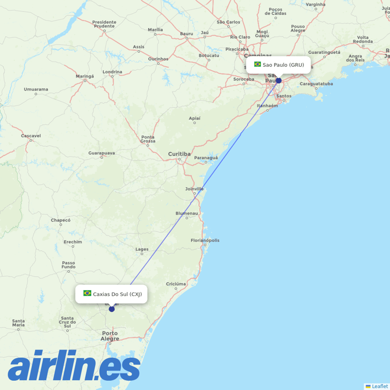 LATAM Airlines from Campo Dos Bugres destination map