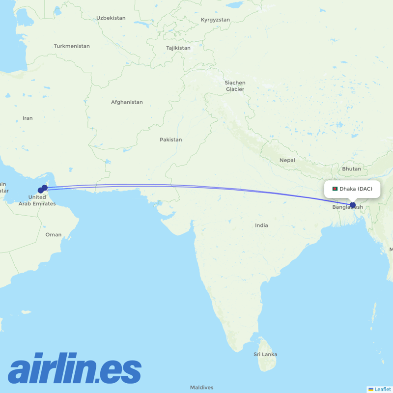 Air Arabia from Zia International destination map