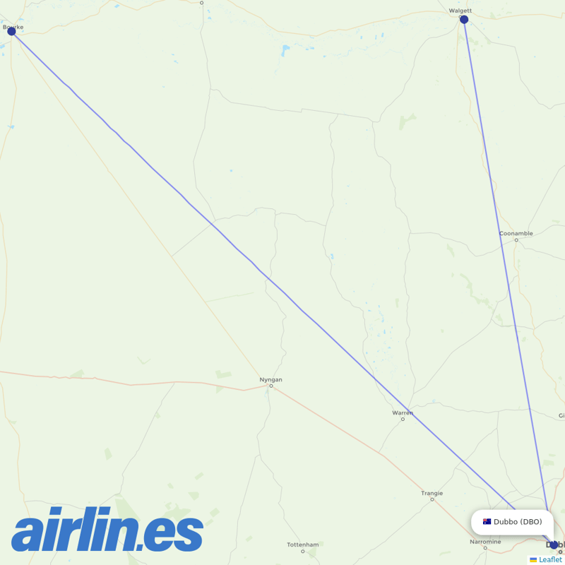 Air Link from Dubbo City Regional Airport destination map