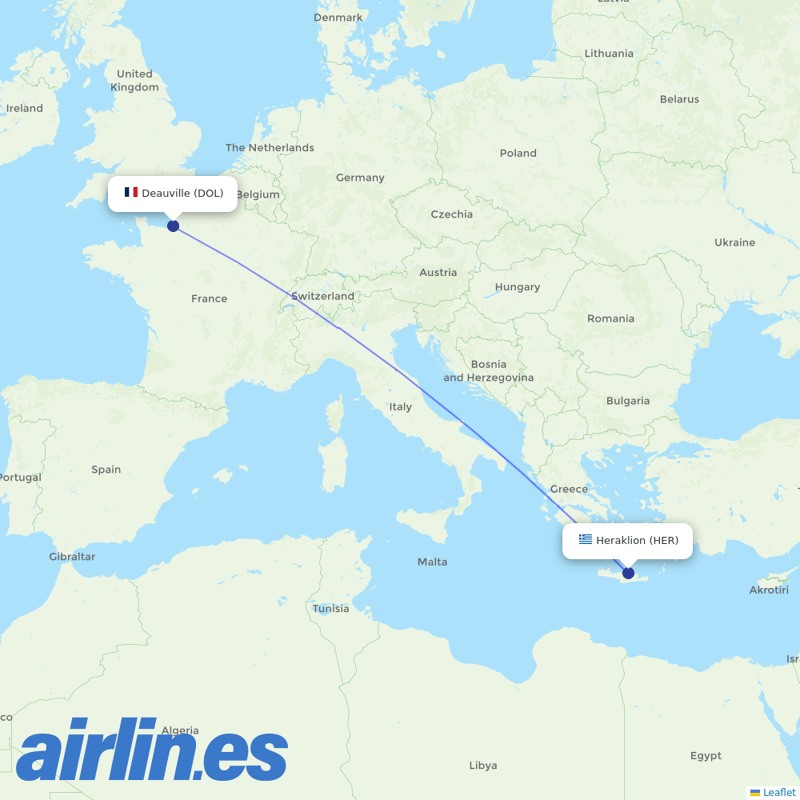 Aegean Airlines from St Gatien destination map