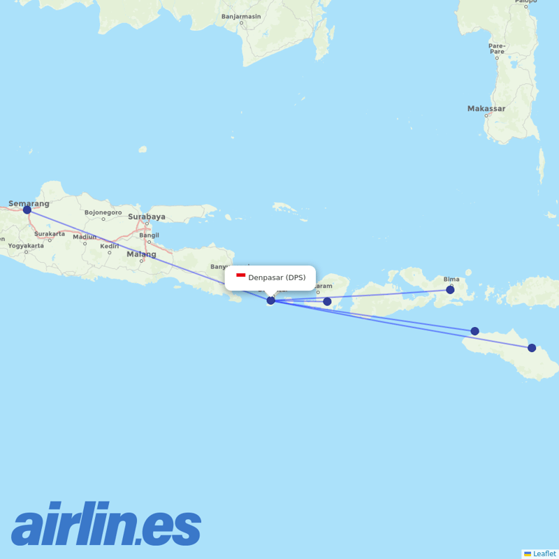 Wings Air from Bali International destination map