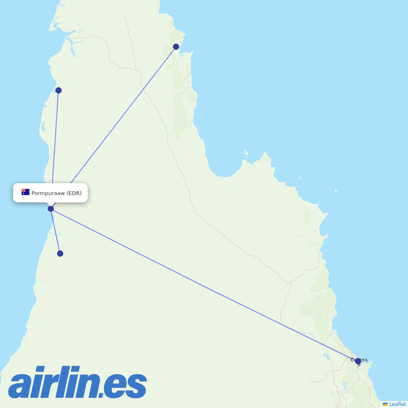 Skytrans Airlines from Edward River destination map