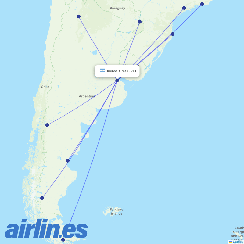 Felix Airways from Ministro Pistarini International Airport destination map