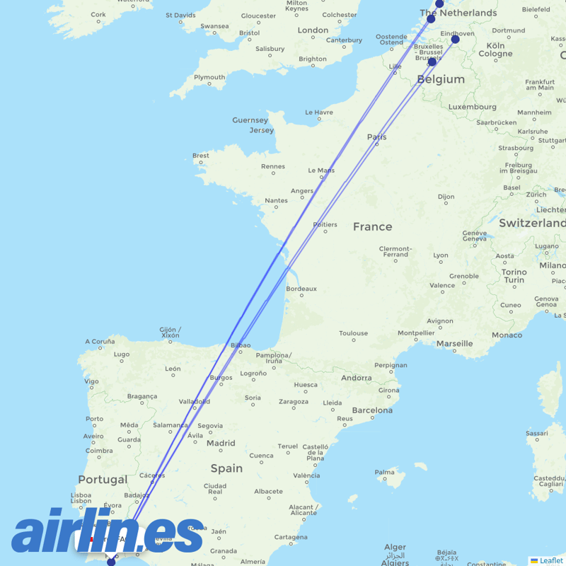 Transavia from Faro Airport destination map