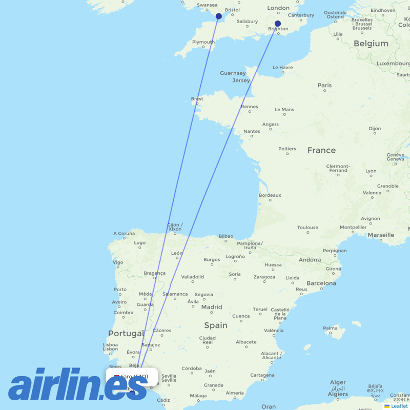 Wizz Air UK from Faro Airport destination map