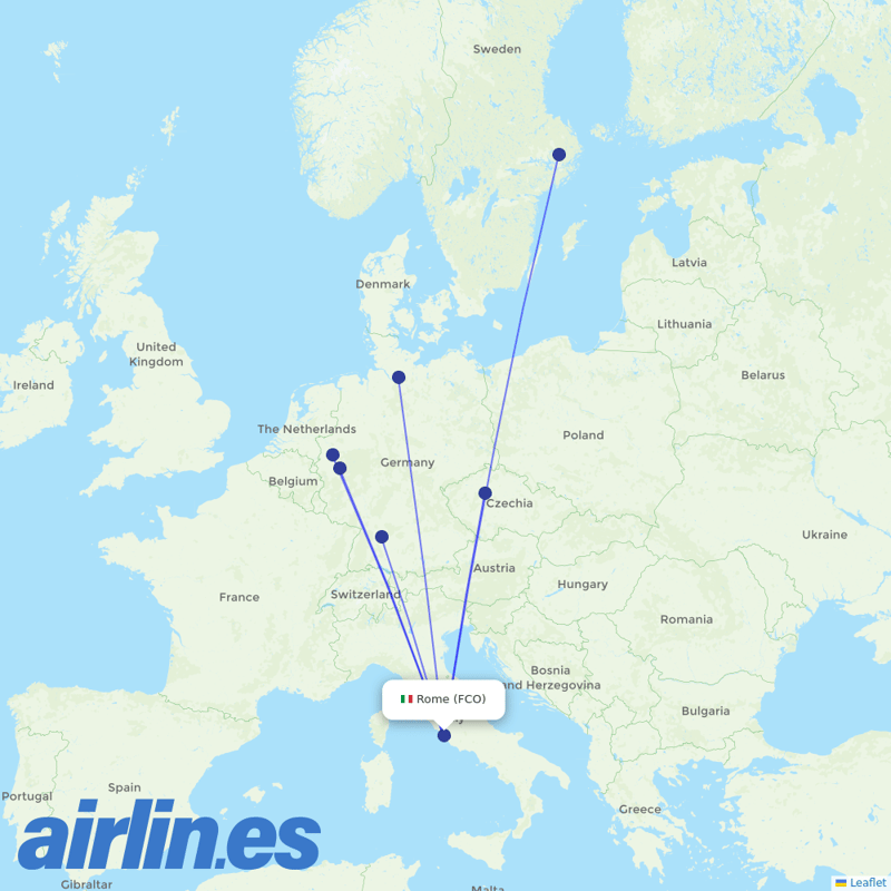 Eurowings from Fiumicino destination map